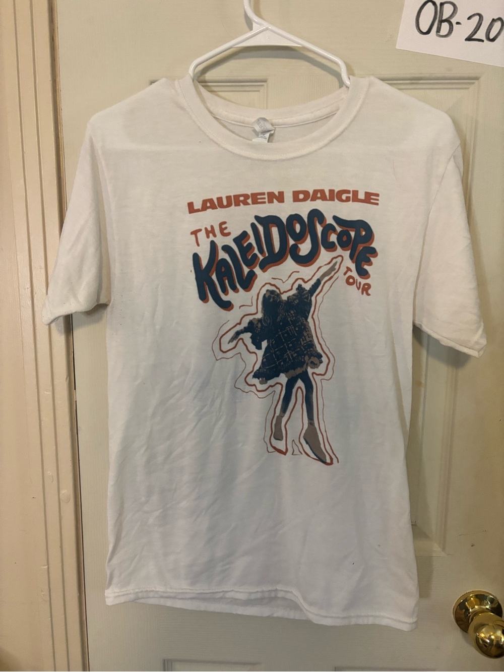 Jerzees White The Kaleidoscope Tour' Graphic Tee with Navy & Rust Print